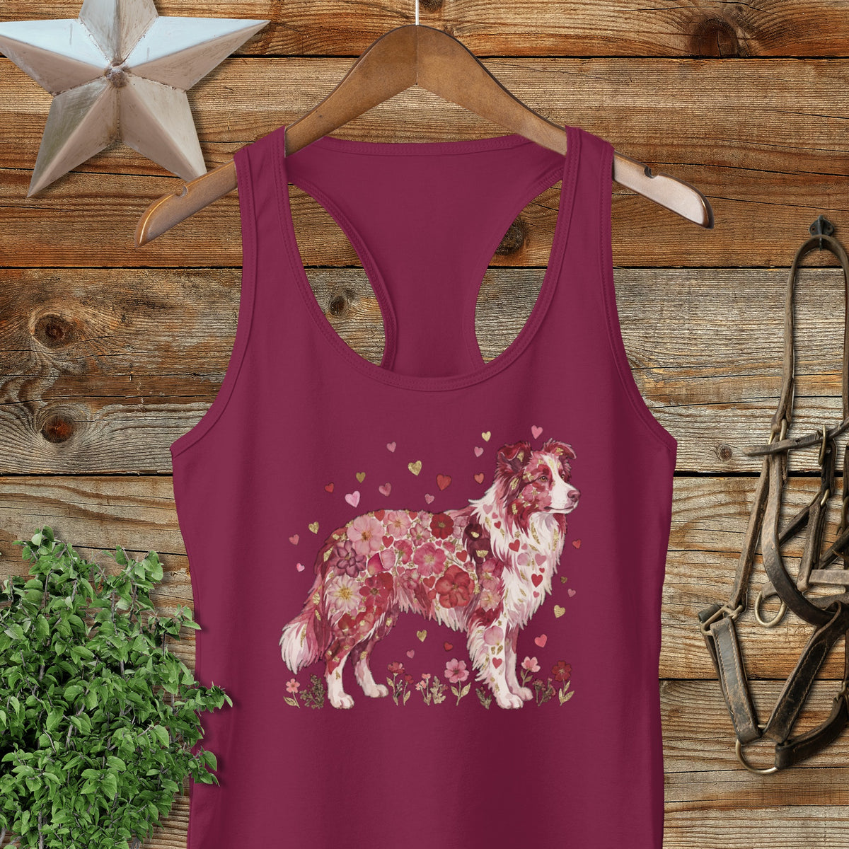Flowers & Hearts - Dog Racerback Tank