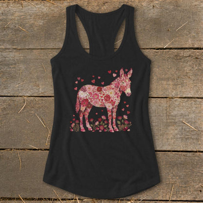 Flowers & Hearts - Donkey Racerback Tank