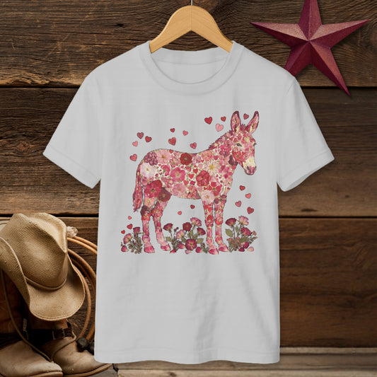 Flowers & Hearts - Donkey T-Shirt (Youth)