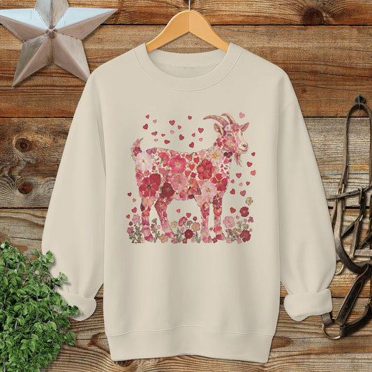 Flowers & Hearts - Goat Sweatshirt