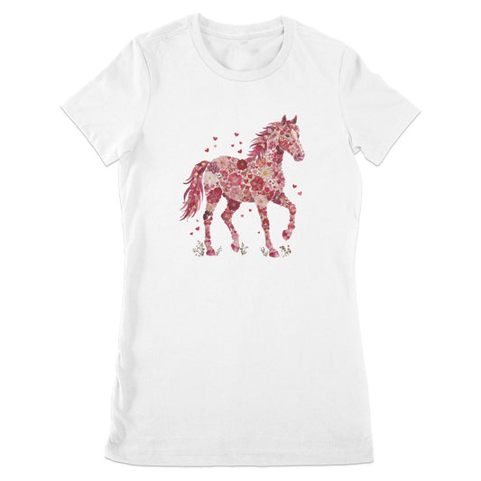 Flowers & Hearts - Horse Ladies Tee (Runs Small)