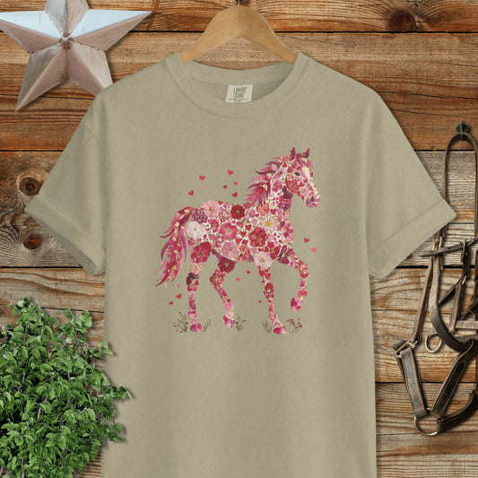 Flowers & Hearts Horse Signature Tee