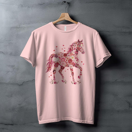 Flowers & Hearts Horse Softstyle Tee