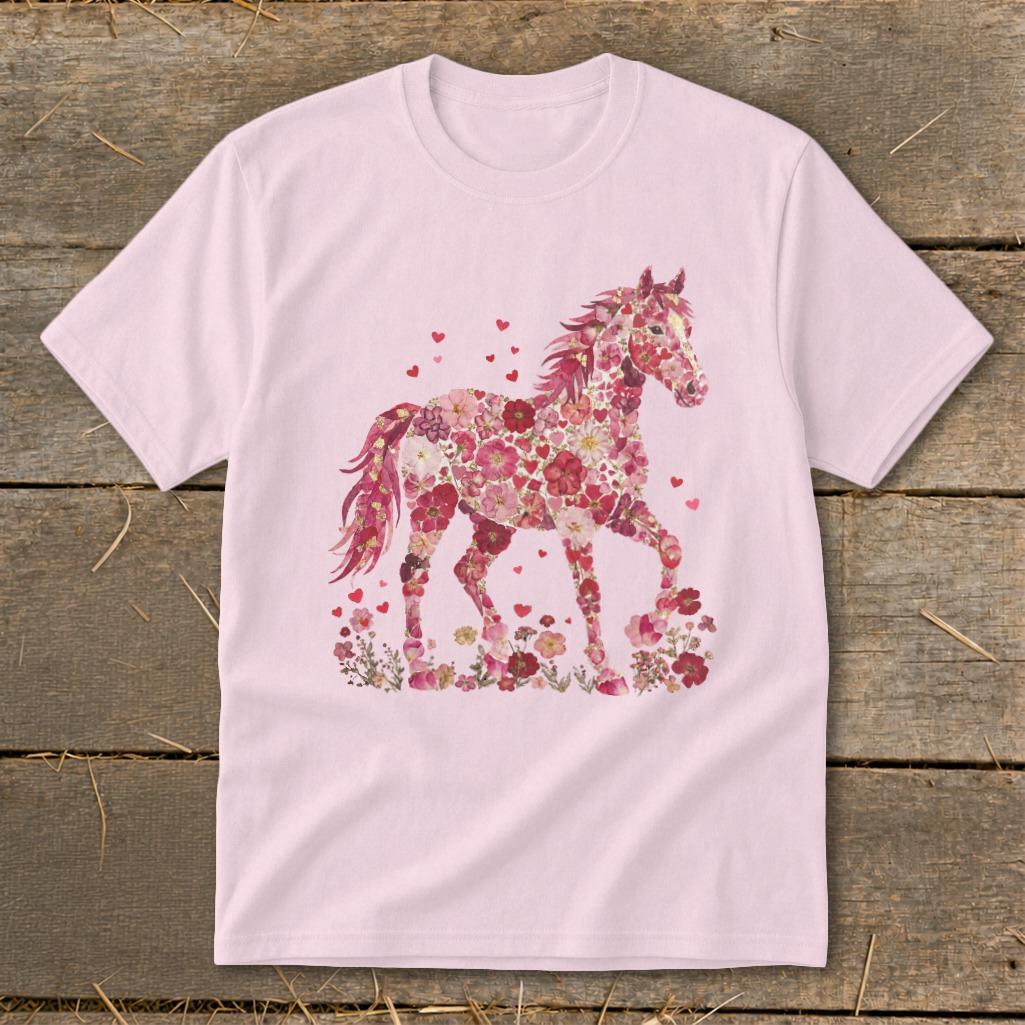 Flowers & Hearts Horse Youth Tee