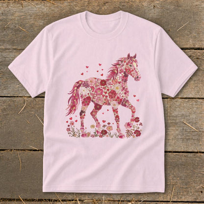 Flowers & Hearts Horse Youth Tee