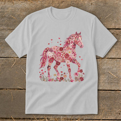 Flowers & Hearts Horse Youth Tee