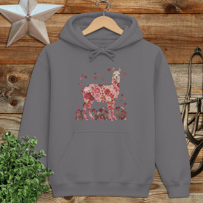Flowers & Hearts - Llama Hoodie