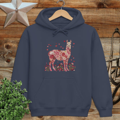 Flowers & Hearts - Llama Hoodie
