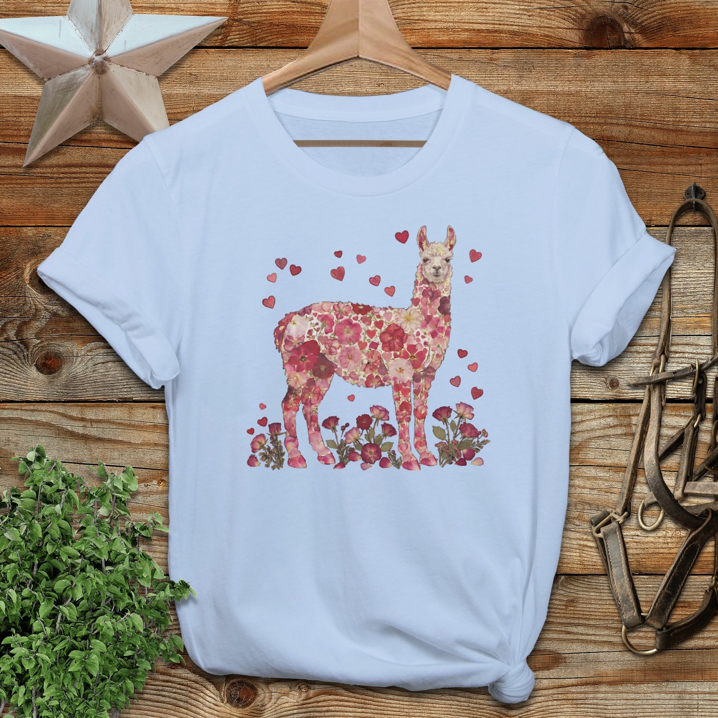 Flowers & Hearts - Llama Softstyle Tee