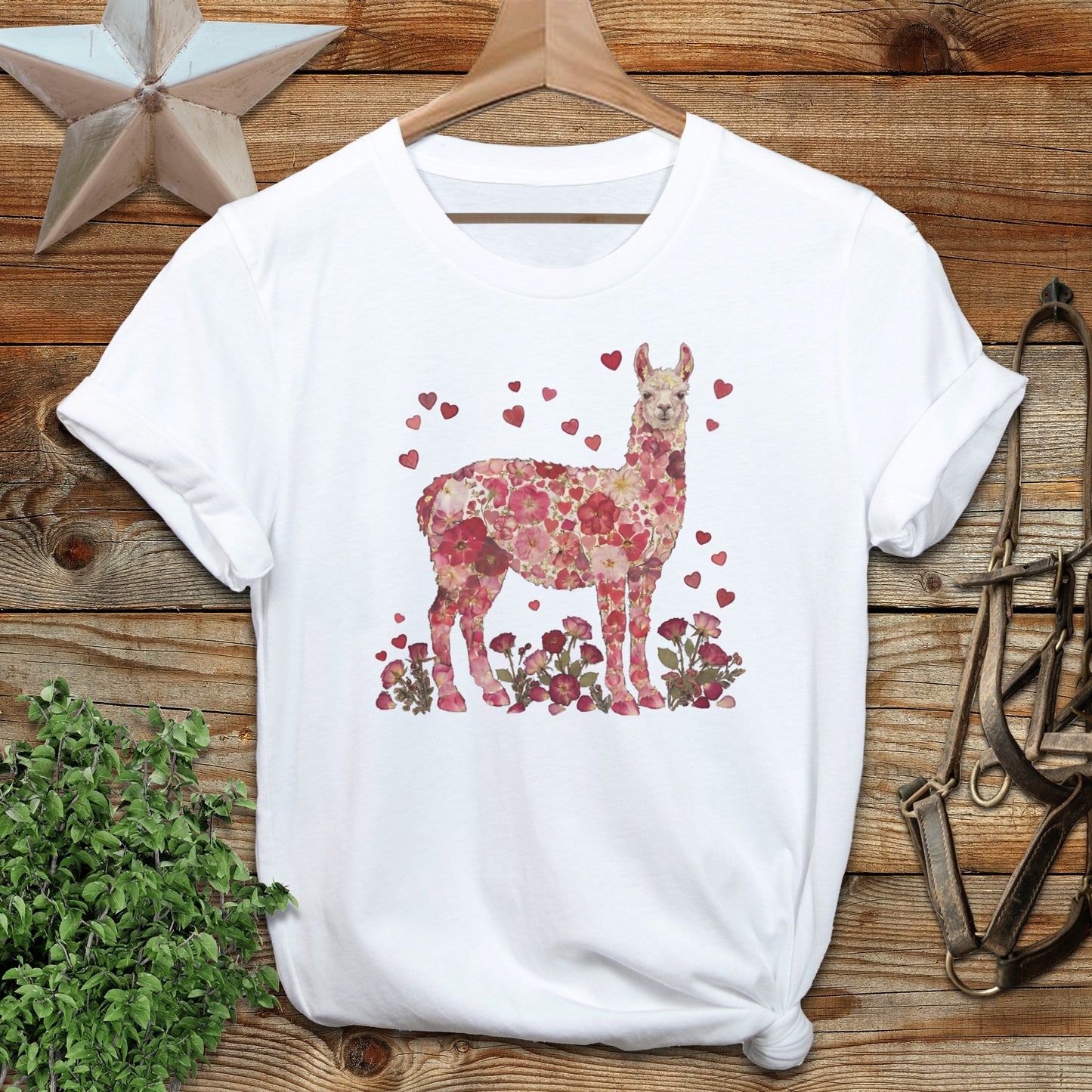 Flowers & Hearts - Llama Softstyle Tee