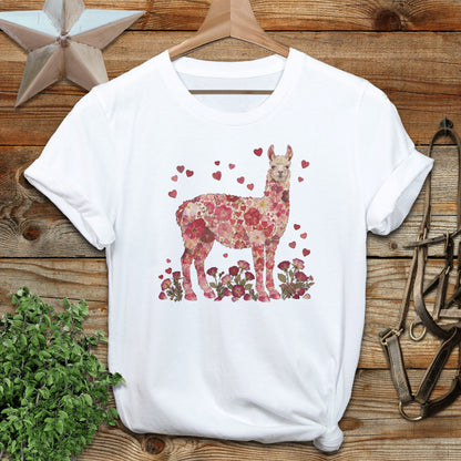 Flowers & Hearts - Llama Softstyle Tee
