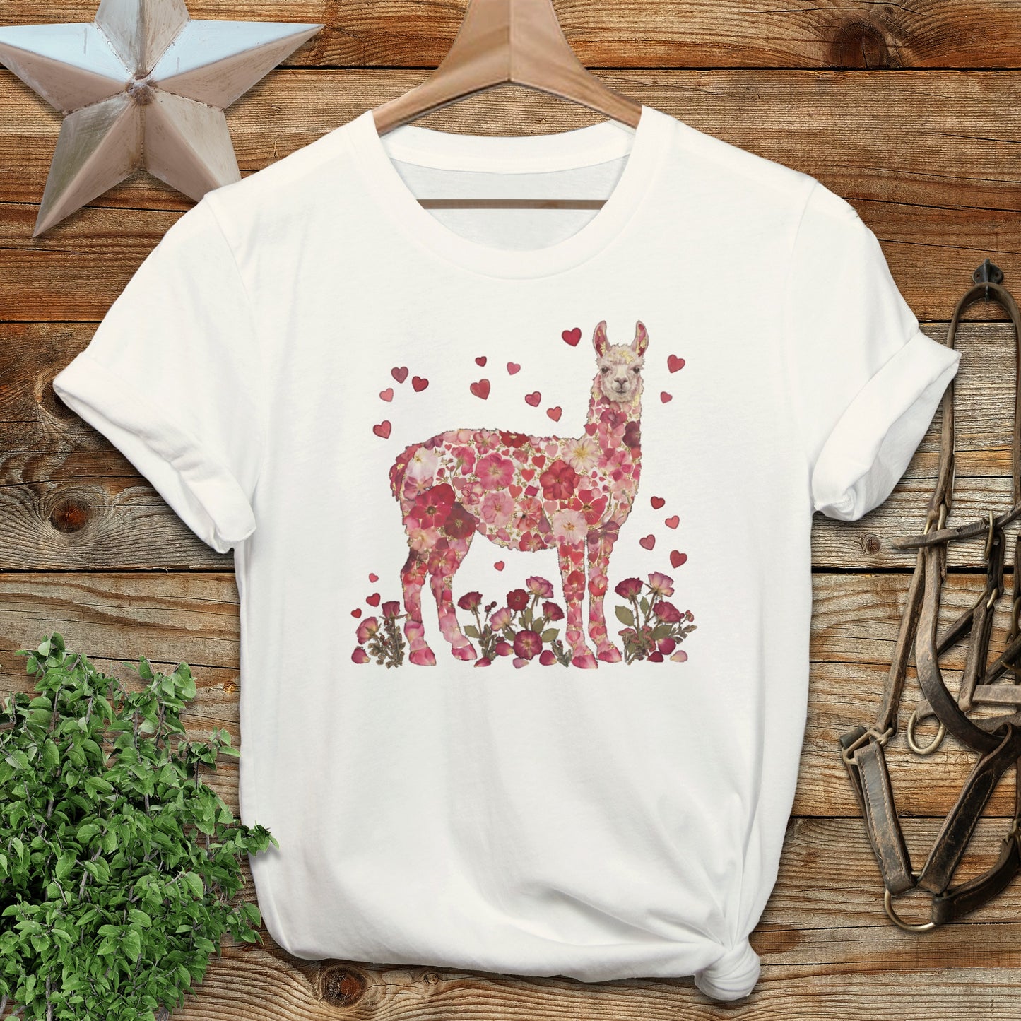 Flowers & Hearts - Llama Softstyle Tee