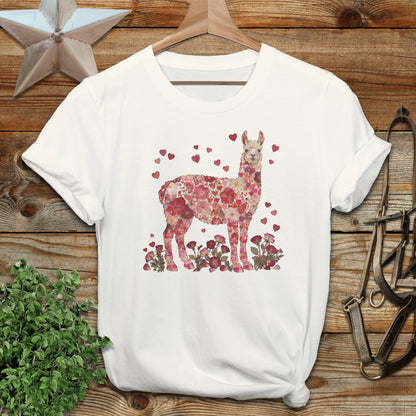 Flowers & Hearts - Llama Softstyle Tee