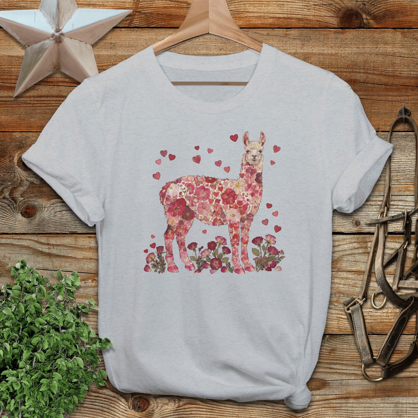 Flowers & Hearts - Llama Softstyle Tee