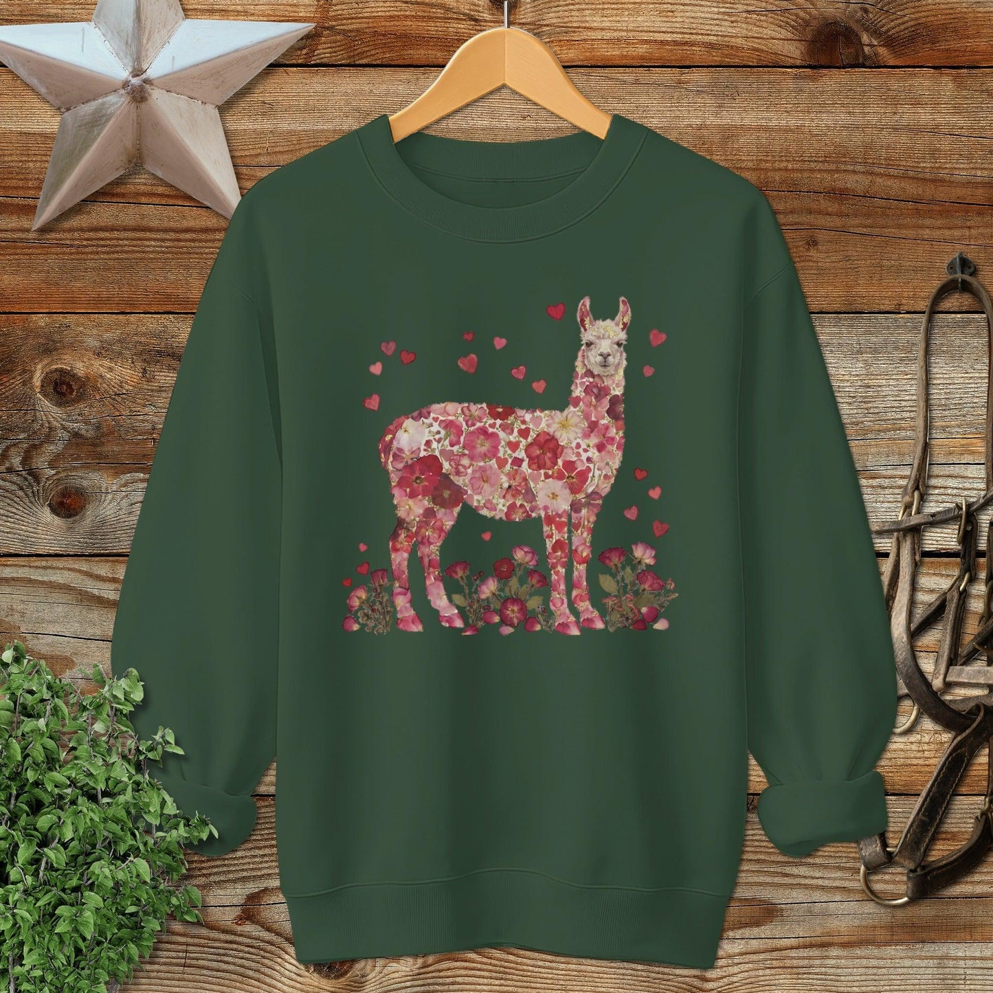 Flowers & Hearts - Llama Sweatshirt