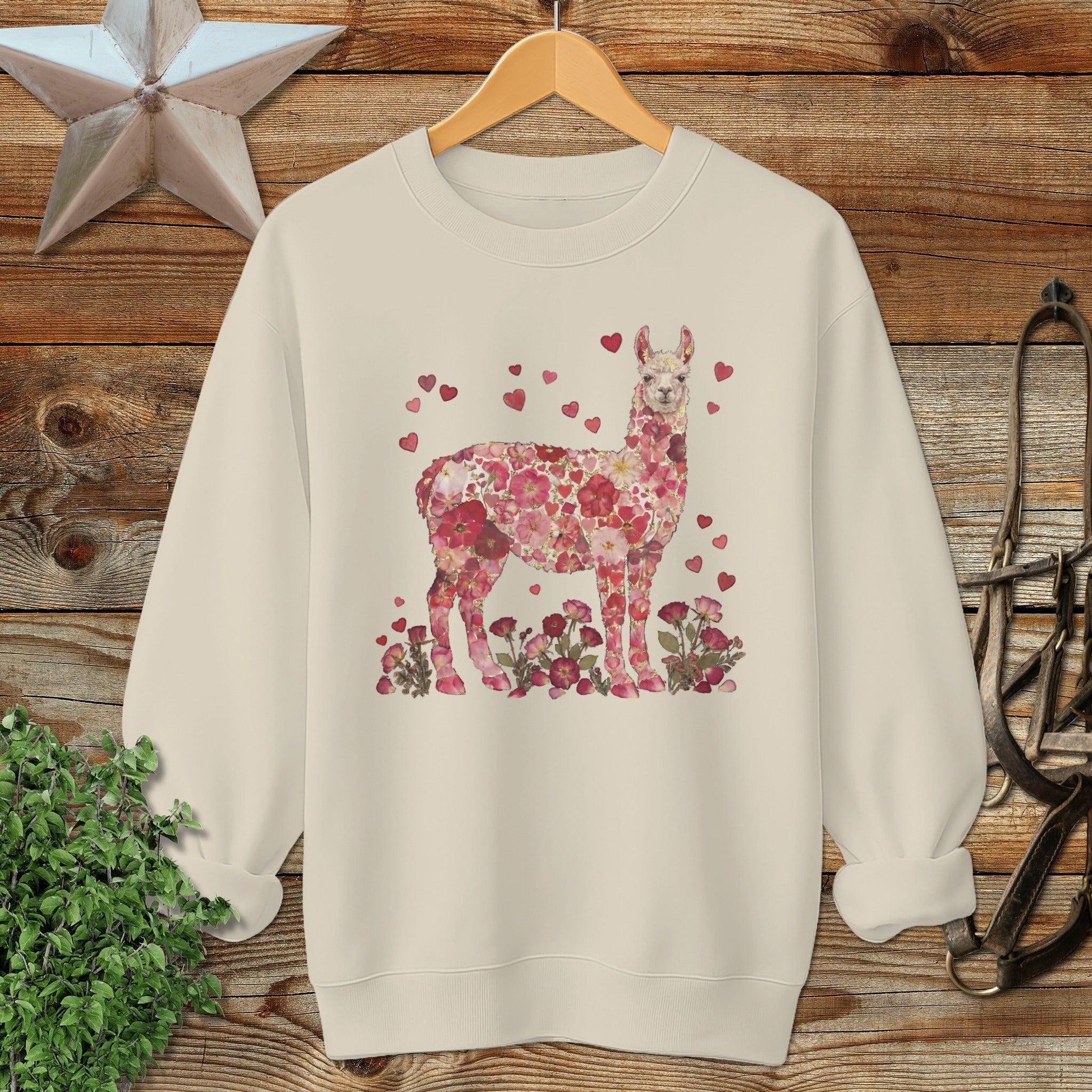 Flowers & Hearts - Llama Sweatshirt