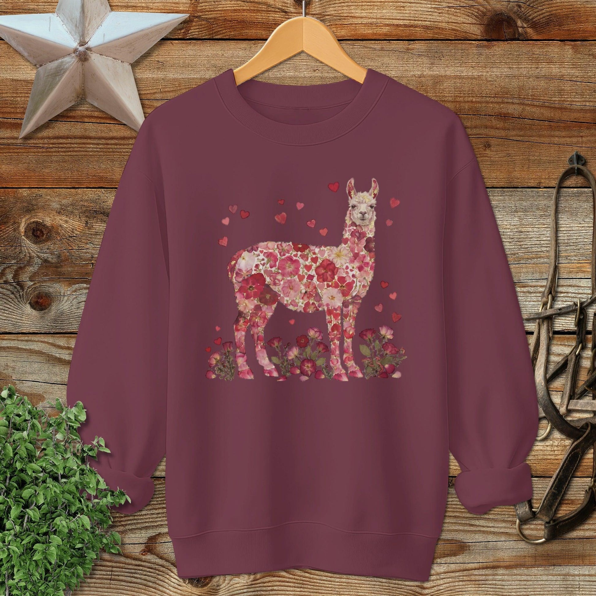 Flowers & Hearts - Llama Sweatshirt