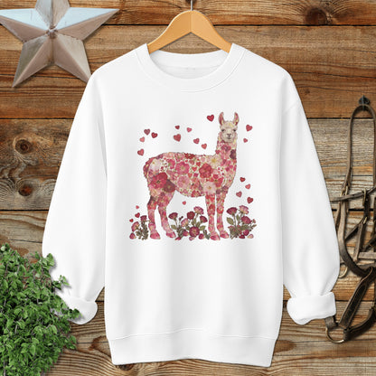 Flowers & Hearts - Llama Sweatshirt