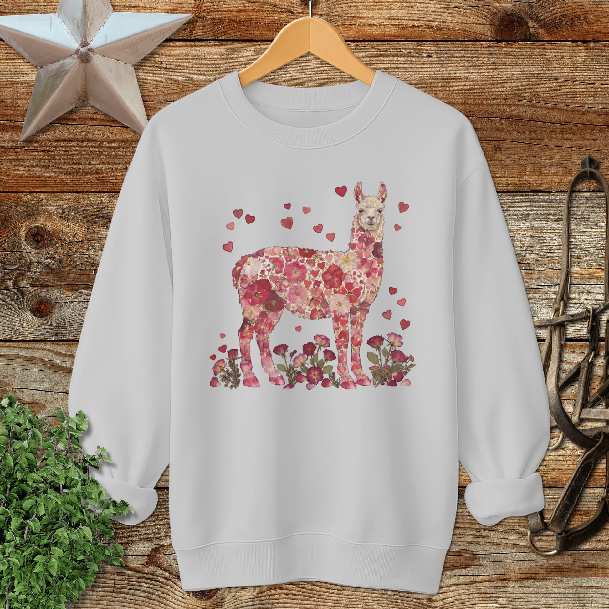 Flowers & Hearts - Llama Sweatshirt