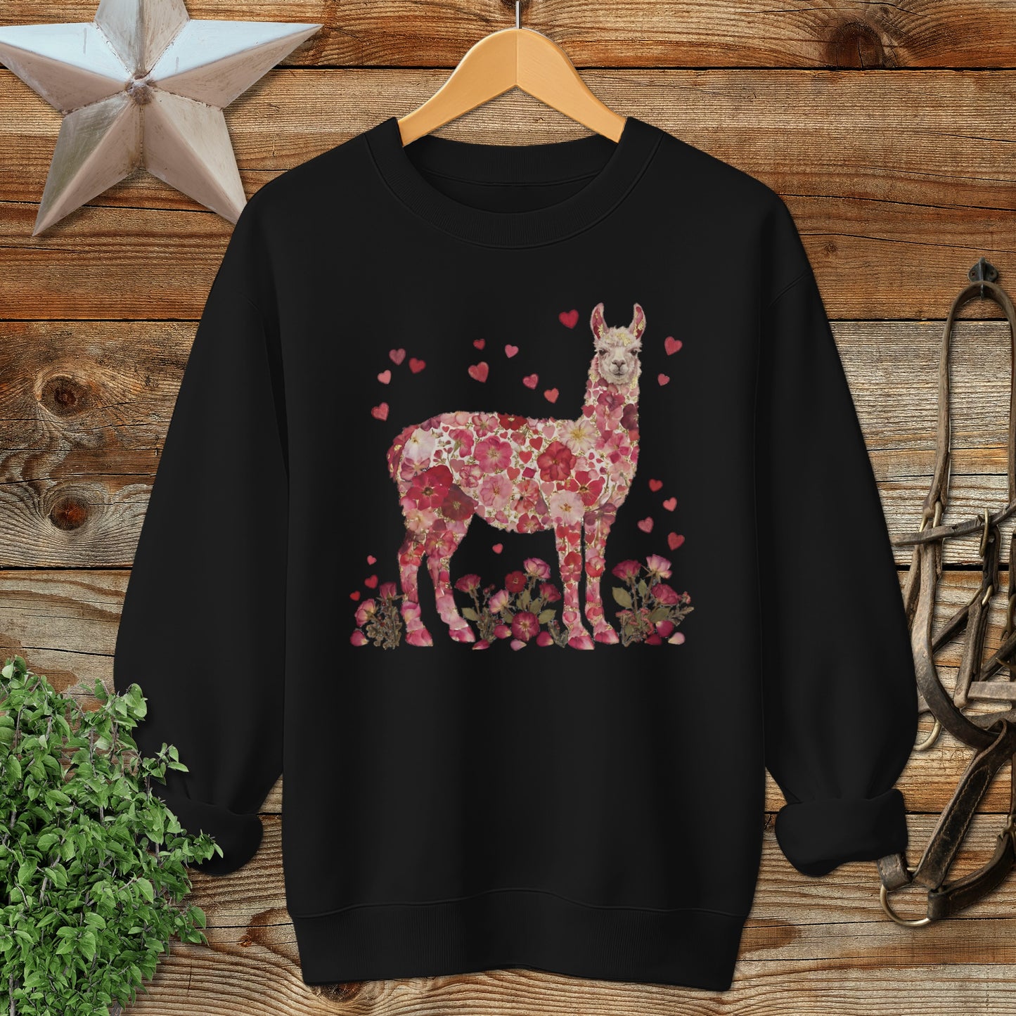 Flowers & Hearts - Llama Sweatshirt