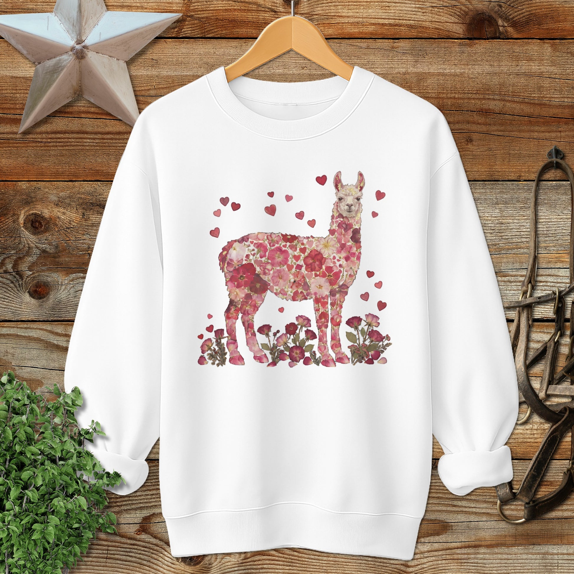Flowers & Hearts - Llama Sweatshirt