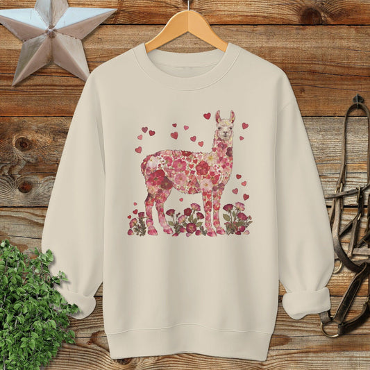 Flowers & Hearts - Llama Sweatshirt