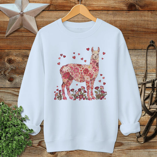 Flowers & Hearts - Llama Sweatshirt
