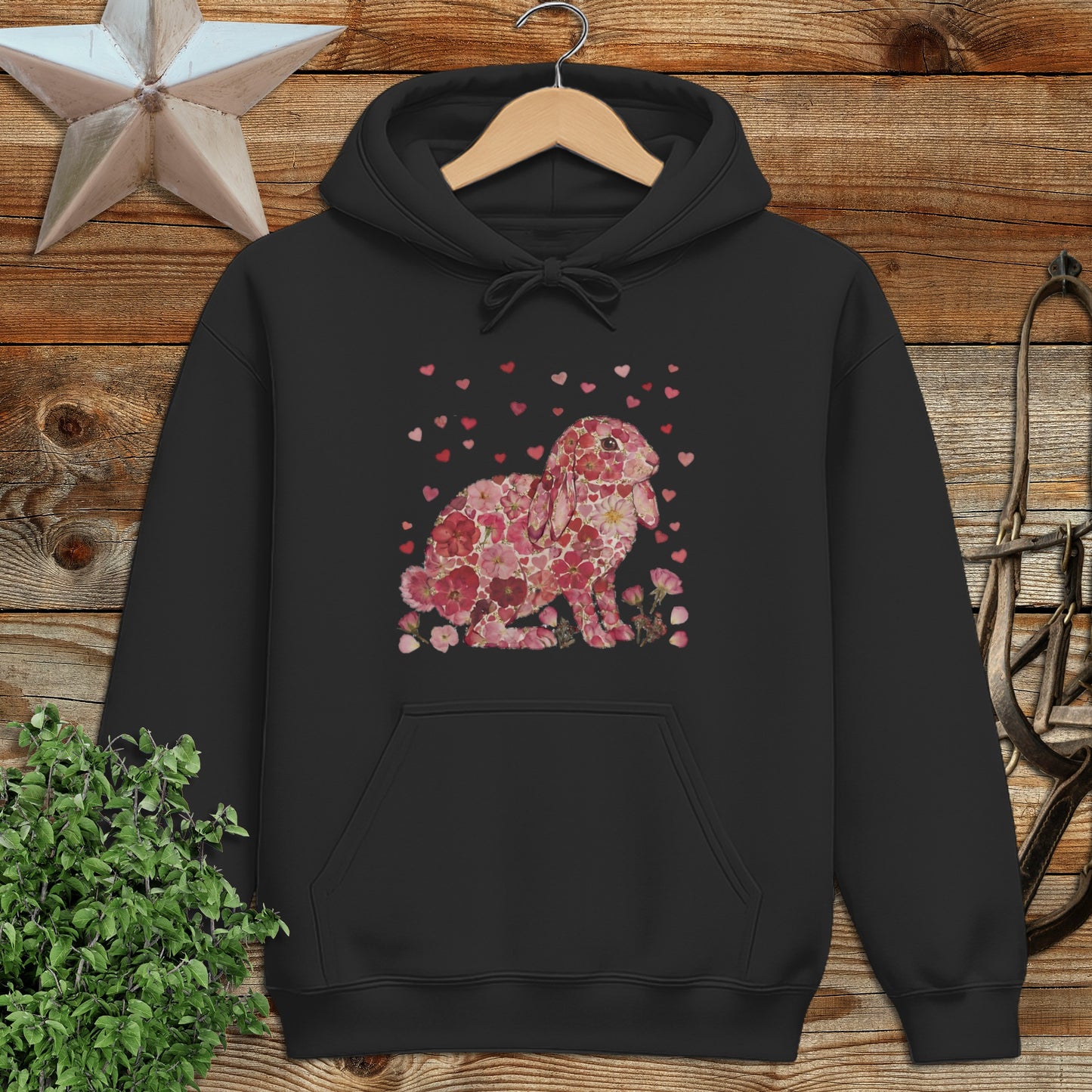 Flowers & Hearts - Lop Rabbit Hoodie