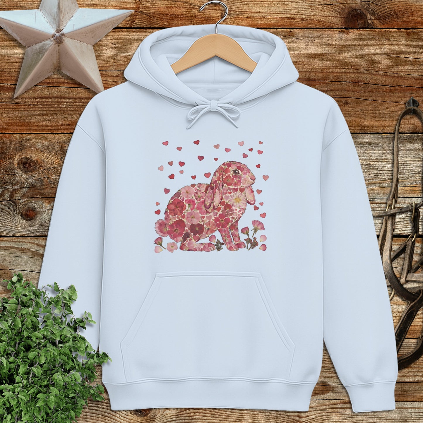 Flowers & Hearts - Lop Rabbit Hoodie