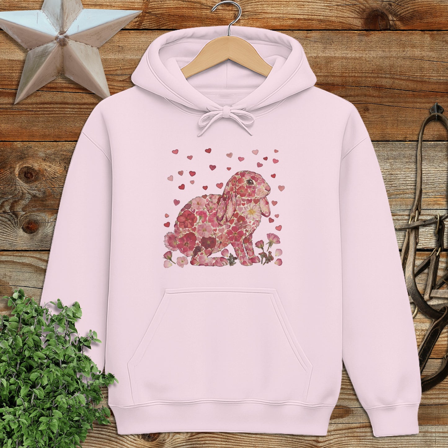 Flowers & Hearts - Lop Rabbit Hoodie
