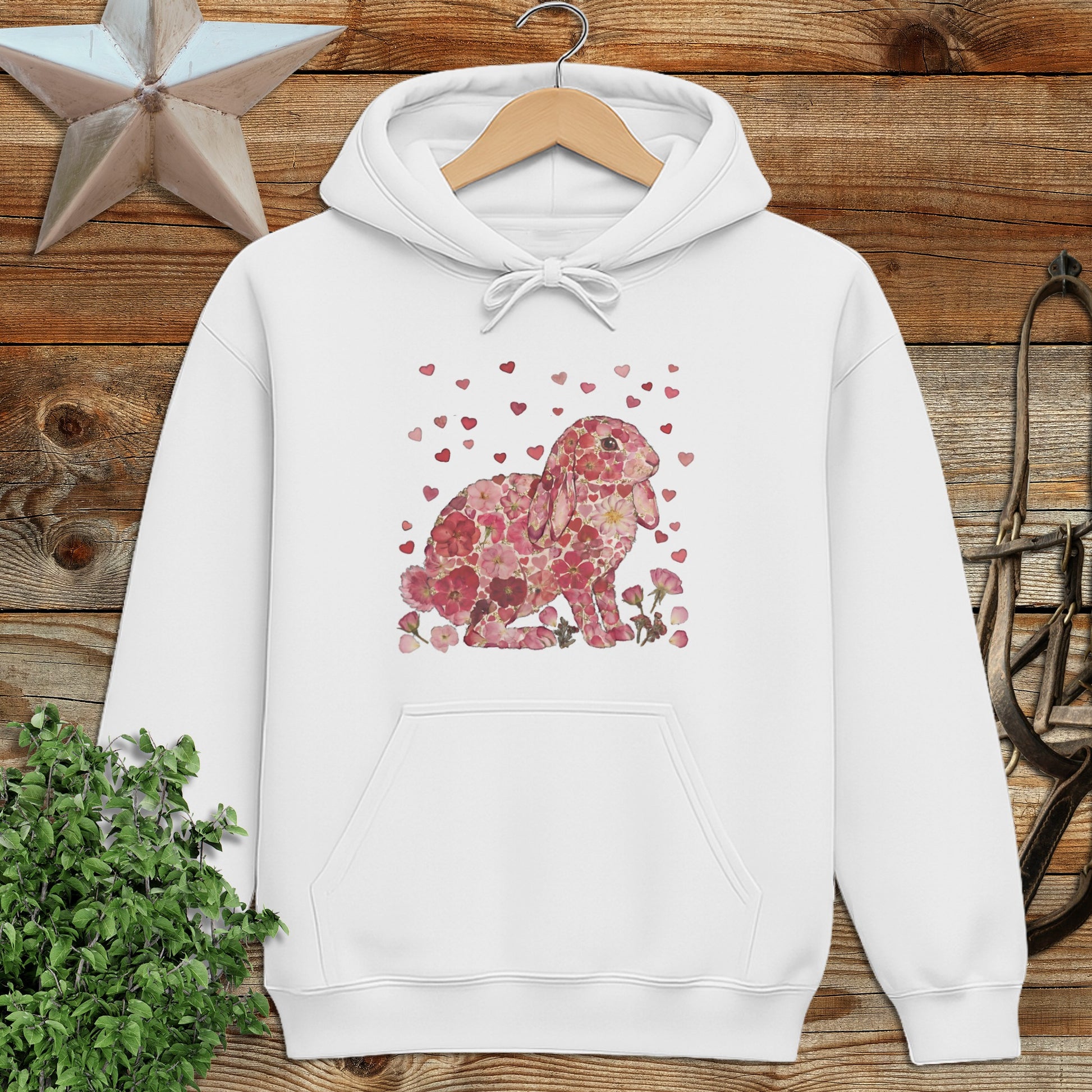 Flowers & Hearts - Lop Rabbit Hoodie