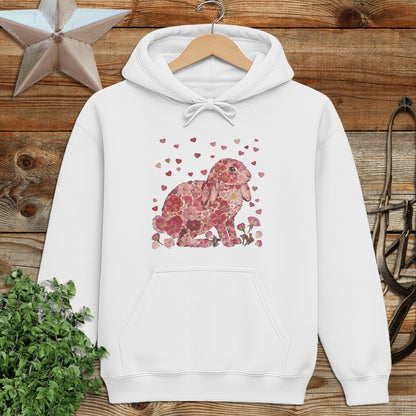 Flowers & Hearts - Lop Rabbit Hoodie
