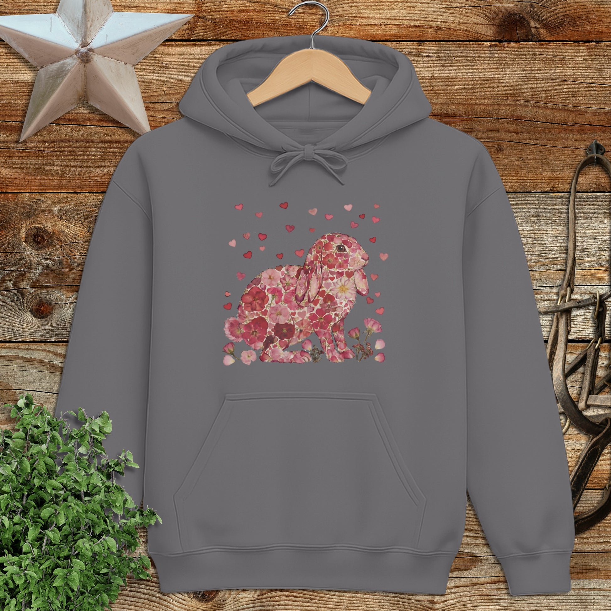 Flowers & Hearts - Lop Rabbit Hoodie