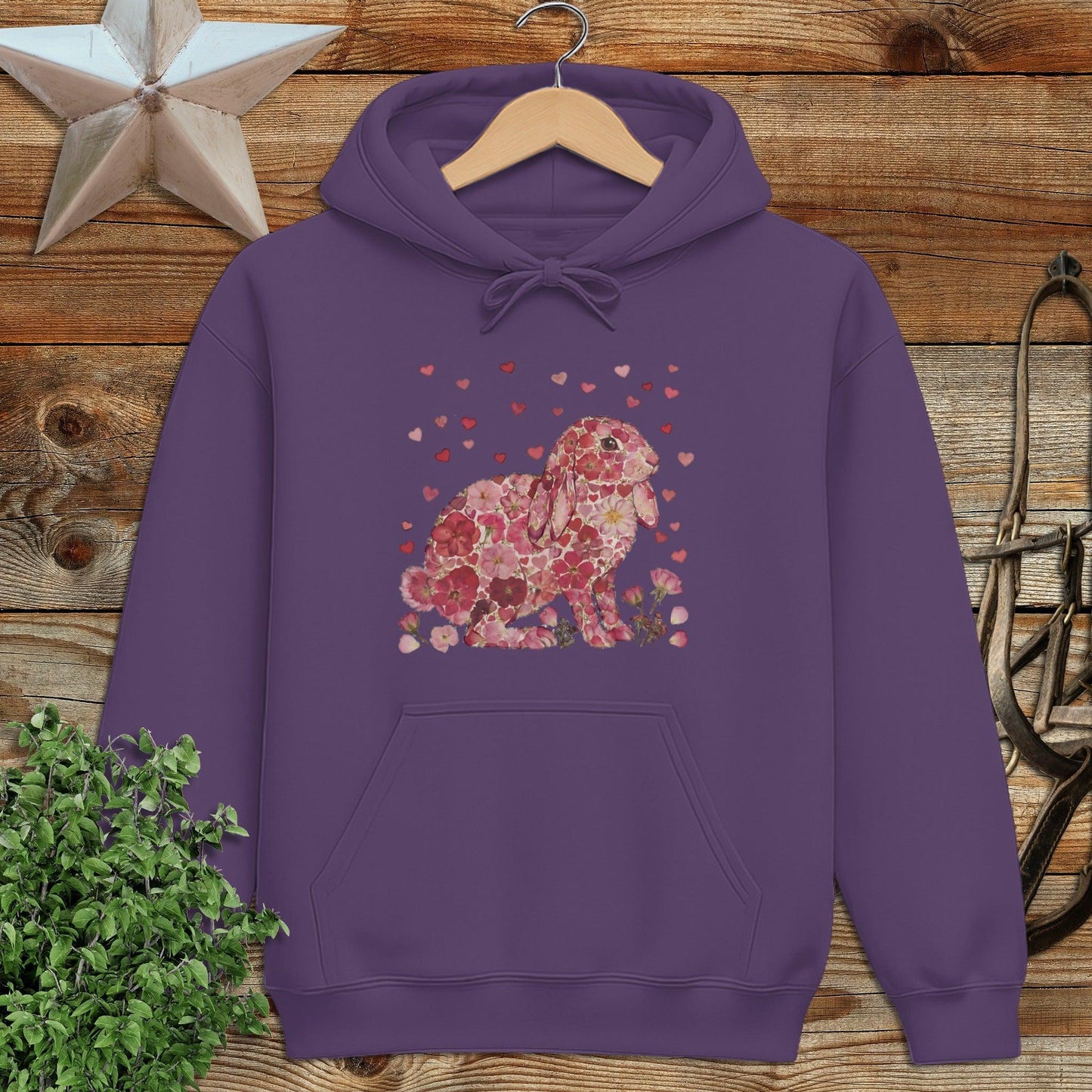 Flowers & Hearts - Lop Rabbit Hoodie
