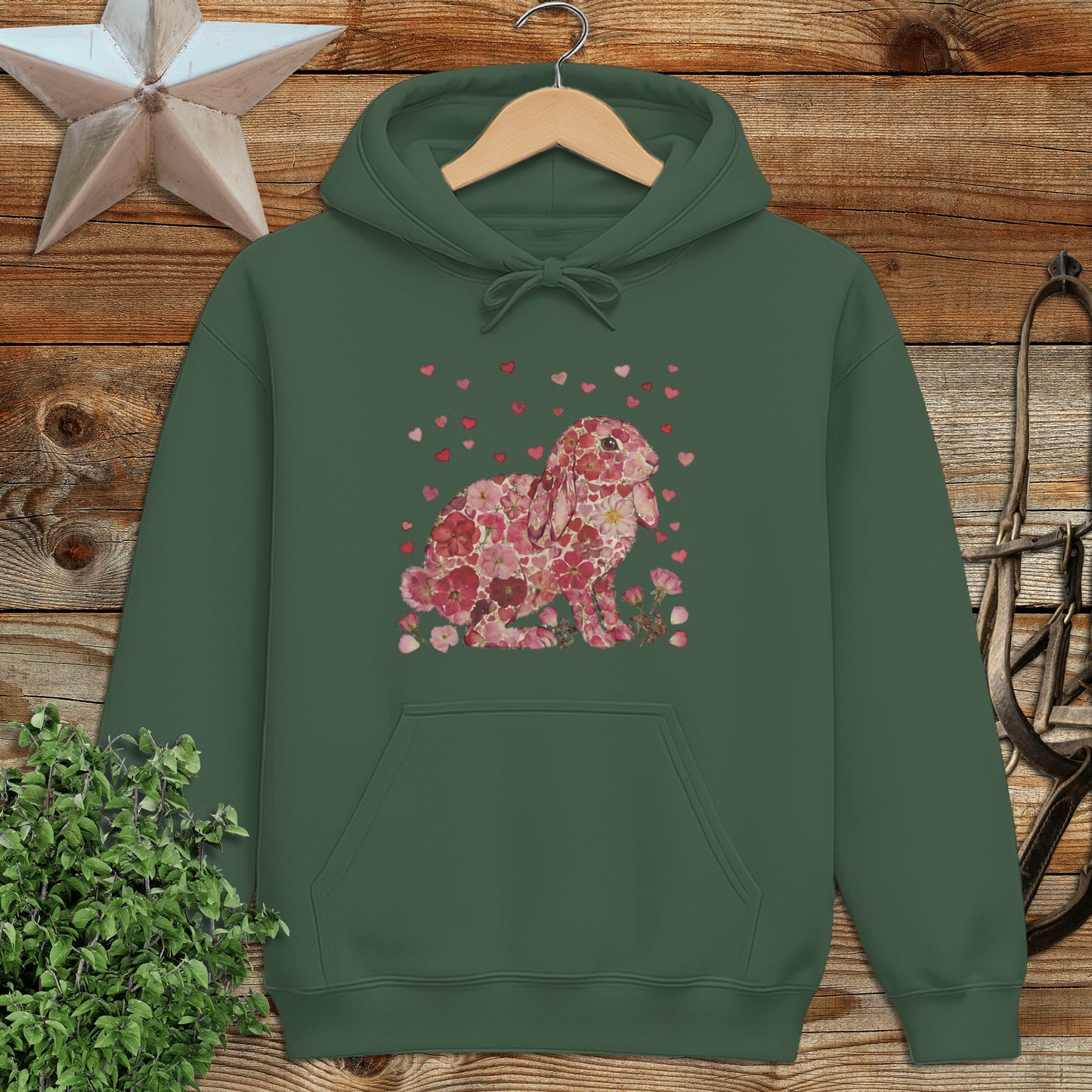 Flowers & Hearts - Lop Rabbit Hoodie