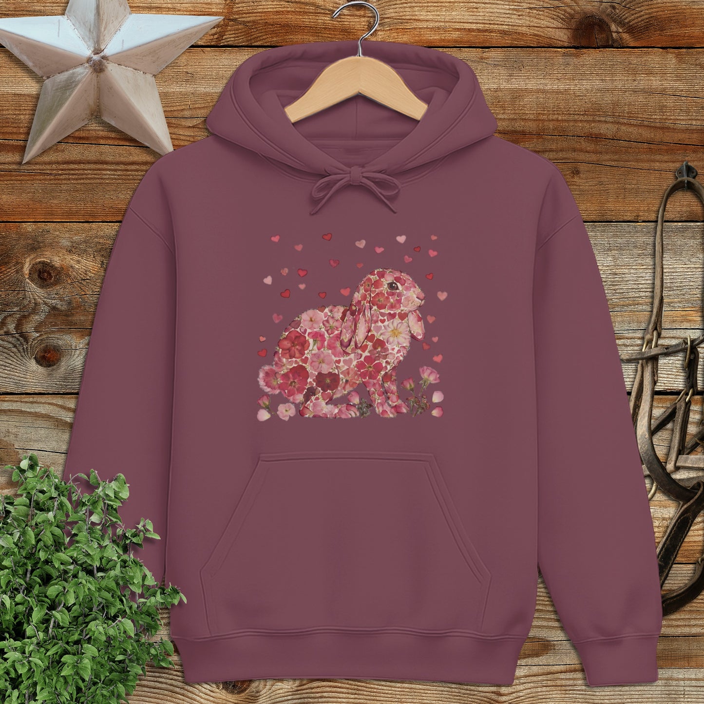 Flowers & Hearts - Lop Rabbit Hoodie