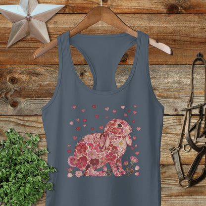 Flowers & Hearts - Lop Rabbit Racerback Tank