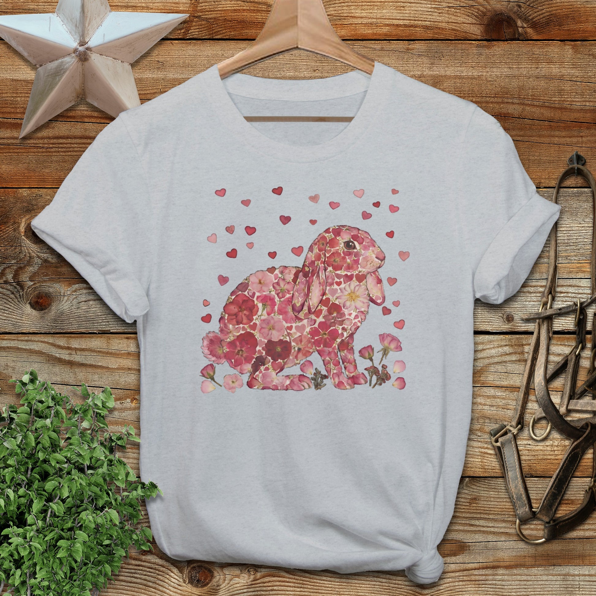Flowers & Hearts - Lop Rabbit Softstyle Tee