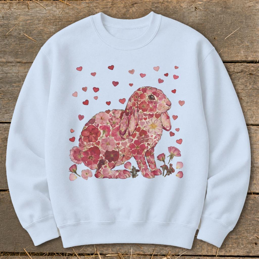 Flowers & Hearts - Lop Rabbit Sweatshirt