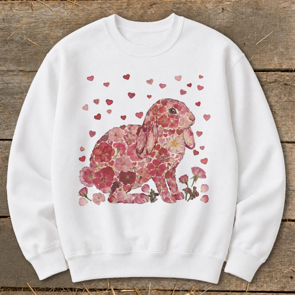 Flowers & Hearts - Lop Rabbit Sweatshirt