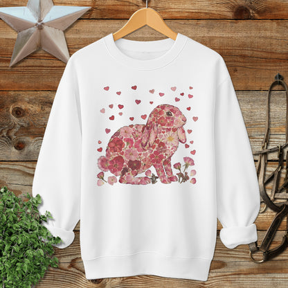 Flowers & Hearts - Lop Rabbit Sweatshirt