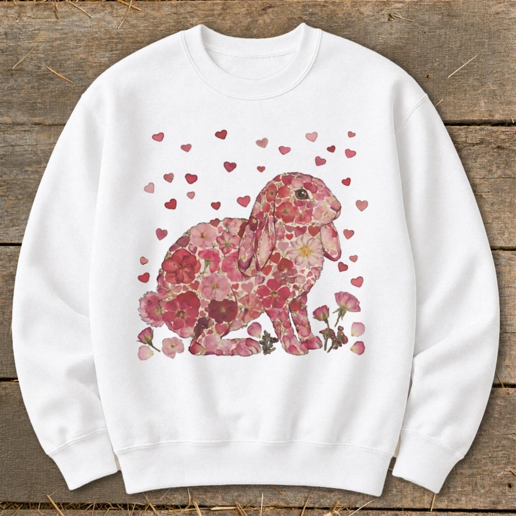 Flowers & Hearts - Lop Rabbit Sweatshirt