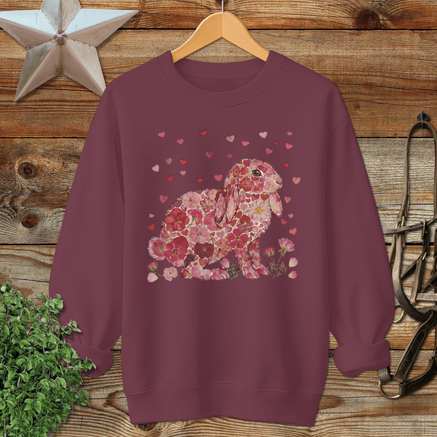 Flowers & Hearts - Lop Rabbit Sweatshirt