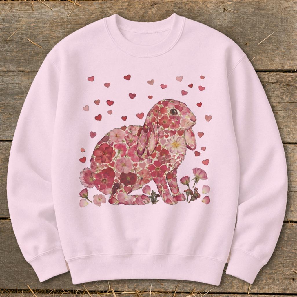 Flowers & Hearts - Lop Rabbit Sweatshirt