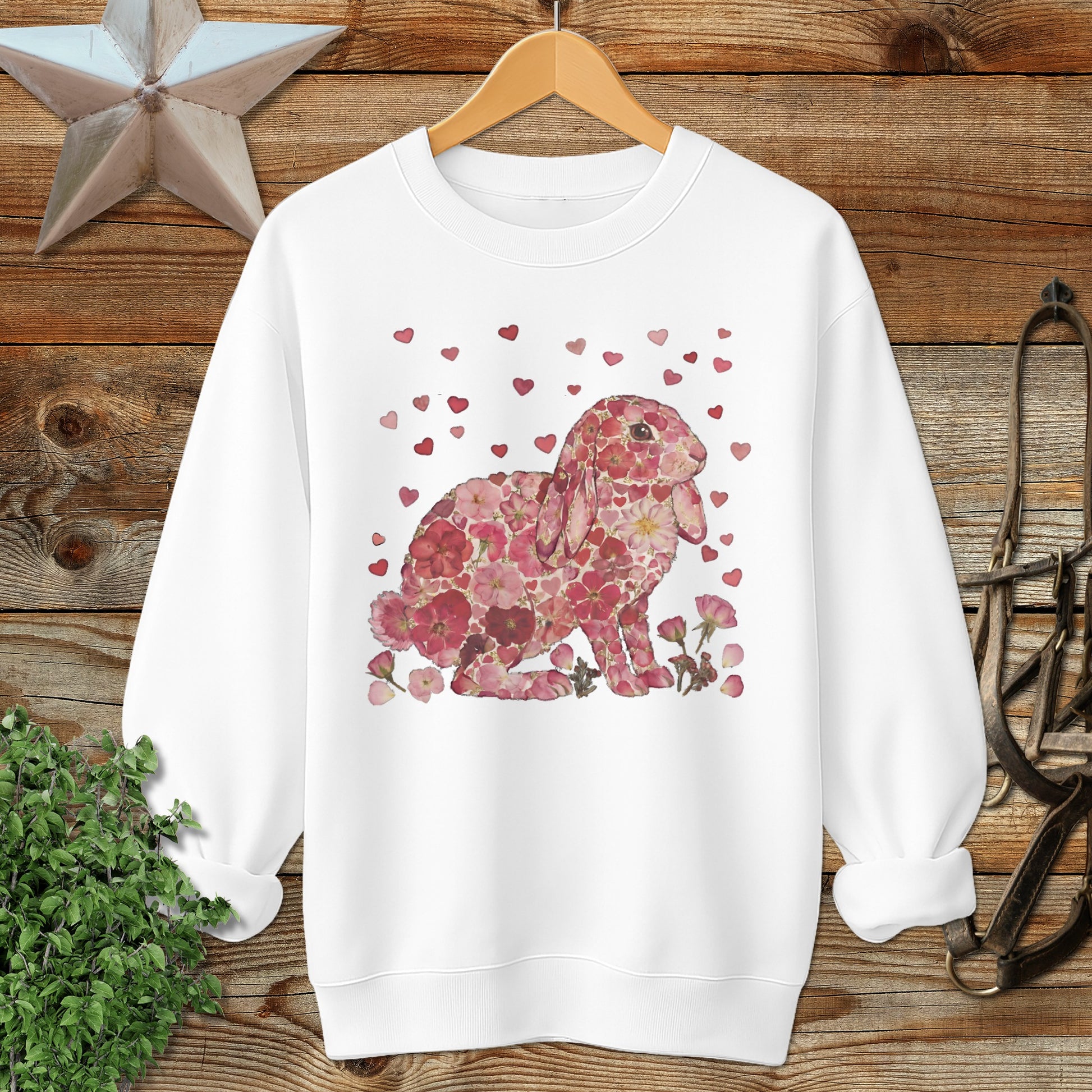Flowers & Hearts - Lop Rabbit Sweatshirt