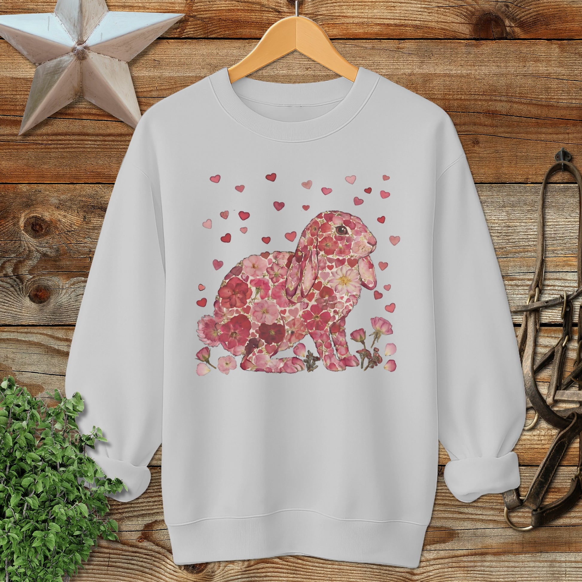 Flowers & Hearts - Lop Rabbit Sweatshirt