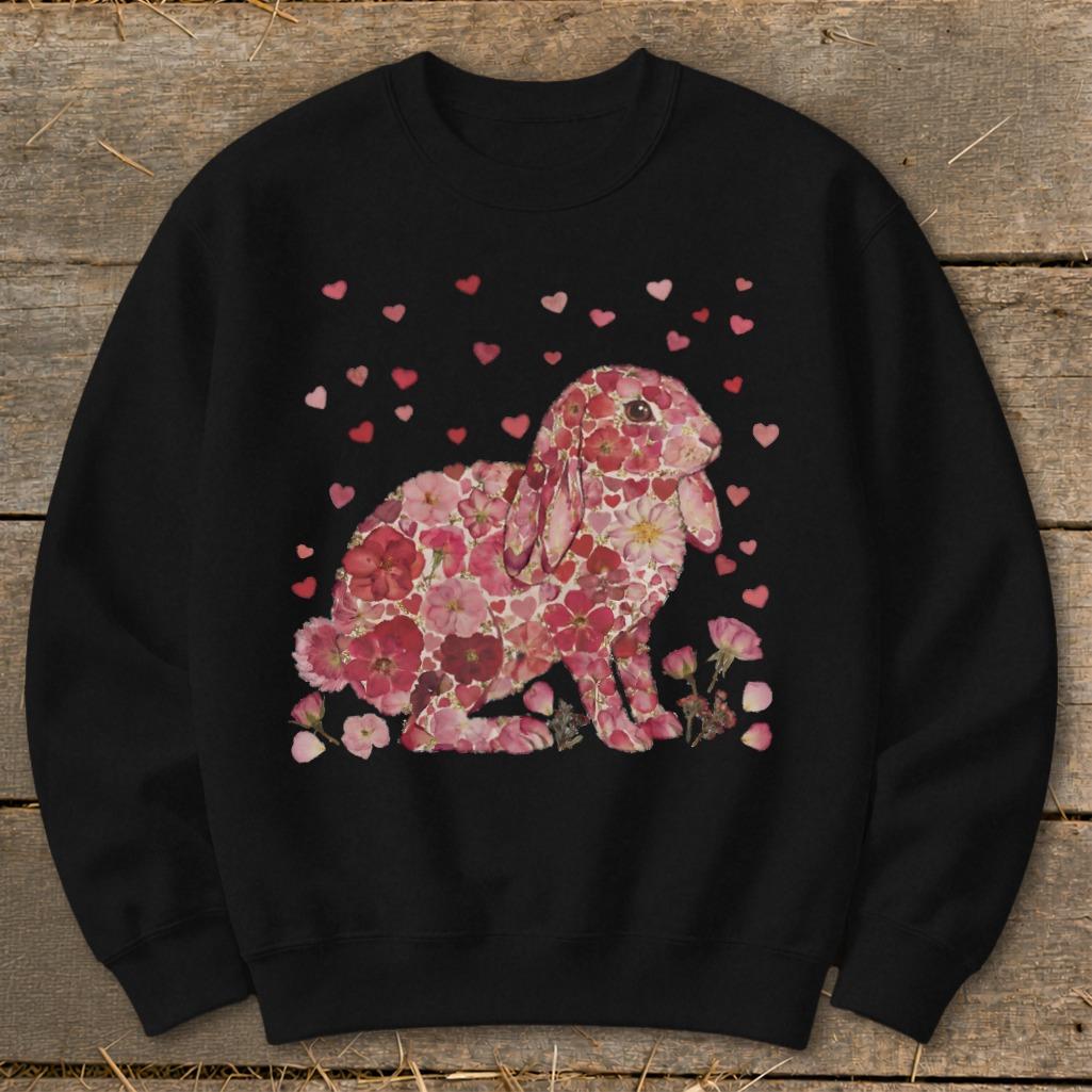 Flowers & Hearts - Lop Rabbit Sweatshirt