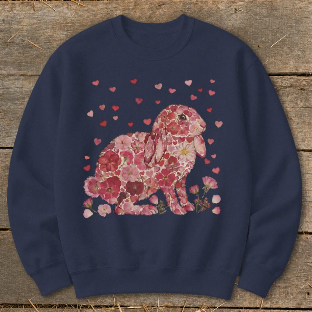 Flowers & Hearts - Lop Rabbit Sweatshirt