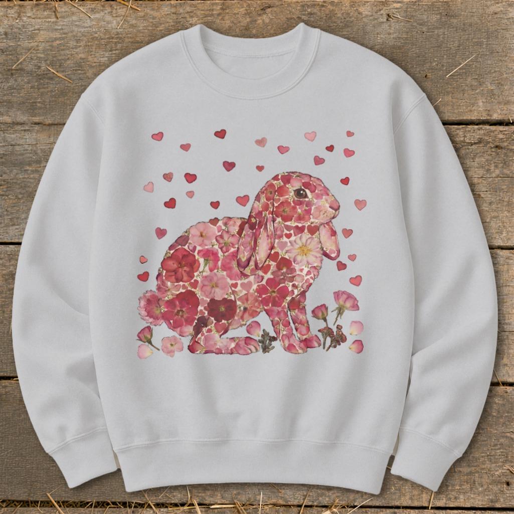 Flowers & Hearts - Lop Rabbit Sweatshirt
