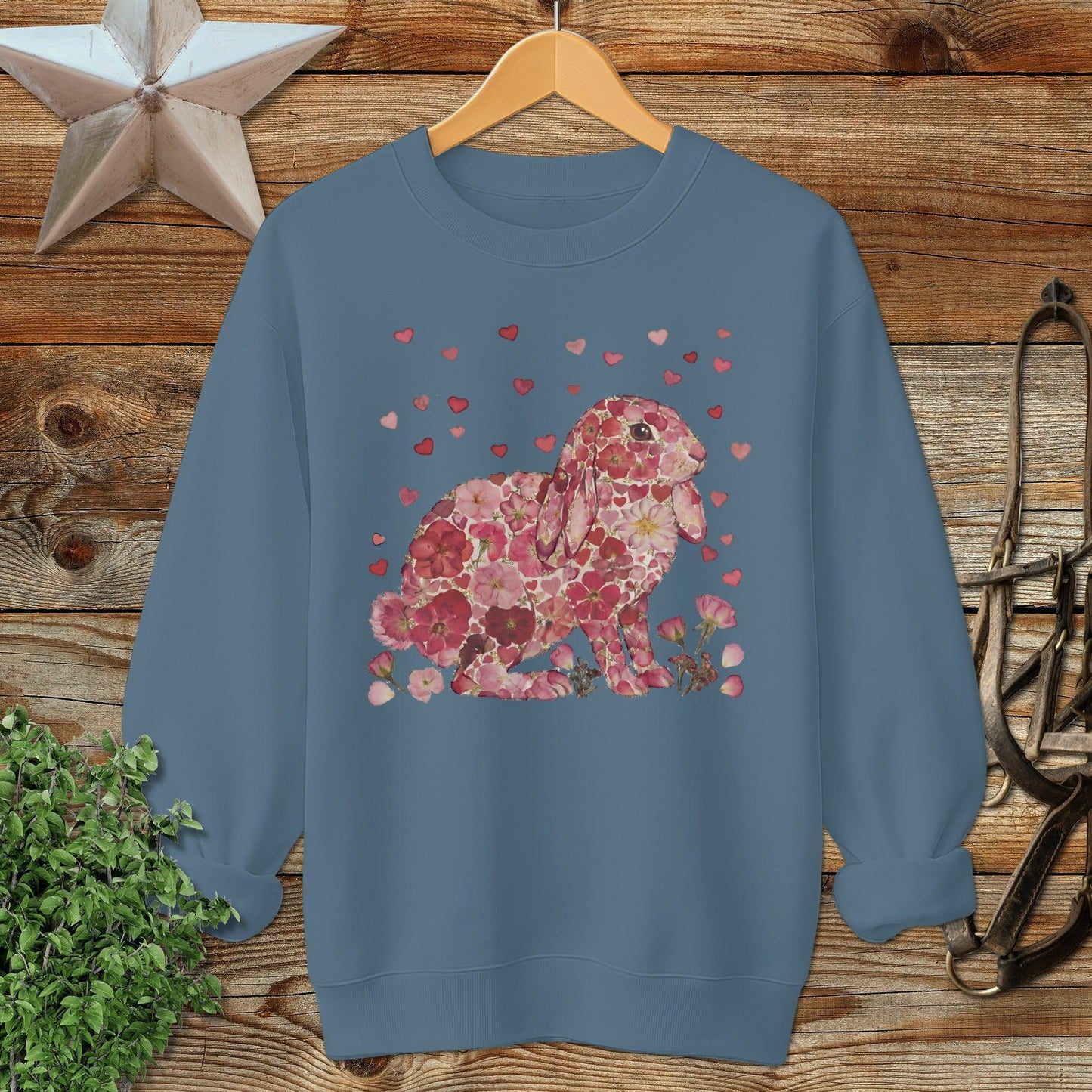 Flowers & Hearts - Lop Rabbit Sweatshirt
